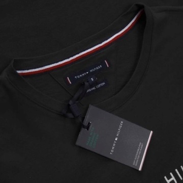 T-shirt koszulka męska Tommy Hilfiger okrągły dekolt czarna r. S