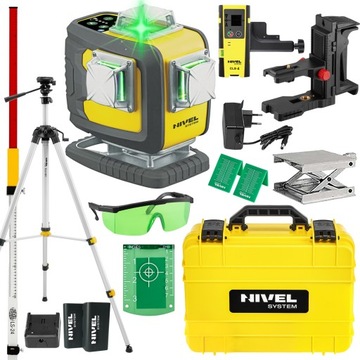 LASER KRZYŻOWY ZIELONY 4X360 NIVEL SYSTEM CL4D-G ZESTAW CZUJNIK