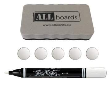 Магнитная стеклянная доска ЧЕРНАЯ 100х70 + аксессуары из неодимовых магнитов