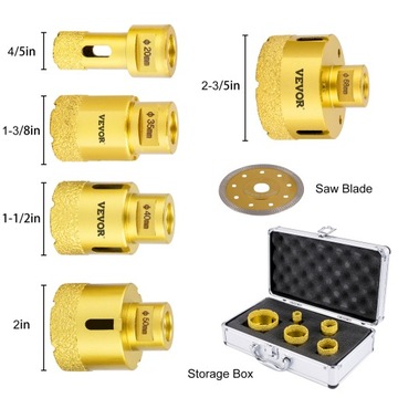 Алмазная коронка VEVOR, лезвие 20-68 мм