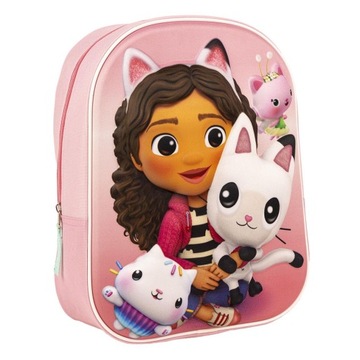 KOCI DOMEK GABI PLECAK SZKOLNY DZIECIĘCY 3D 31 cm Gabby's Dollhouse