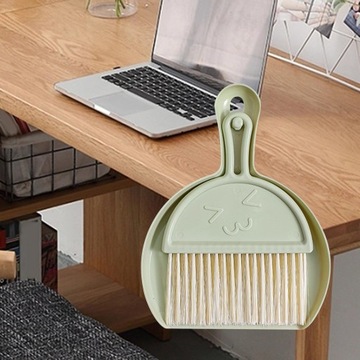 Набор мини-веников для мусора Минималистский настольный зеленый