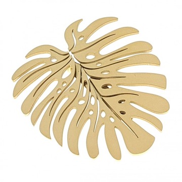 3845 Elegancka broszka złota stal chirurgiczna przypinka monstera