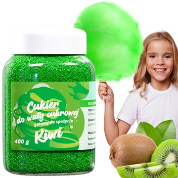 Kolorowy CUKIER DO WATY CUKROWEJ 400g KIWI ZIELONY