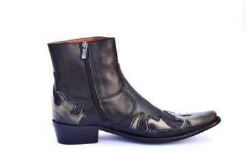 КОЖАНЫЕ КОВБОЙСКИЕ БОТИНКИ КРАСНАЯ КОЖА НА МОЛНИИ PL WEST