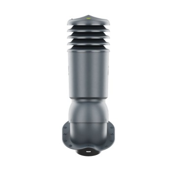 Изолированный вентиляционный дымоход HiVent fi125 АНТРАЦИТ 7016 металлочерепица