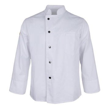 ch-Men Long Sleeve Chef Uniform Cook Jacket L White