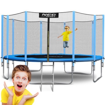 TRAMPOLINA OGRODOWA 15FT/465CM Z SIATKĄ ZEWNĘTRZNĄ I DRABINKĄ NEO-SPORT