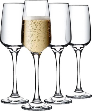 CRYSTALIA Kieliszki do szampana 230 ml Prosecco Białe Wino z wysoką nóżką