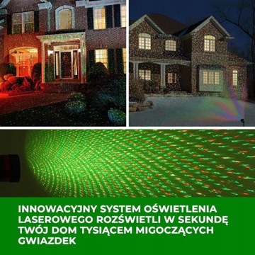 Projektor laserowy reflektor świąteczny laser