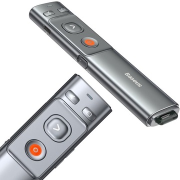 Беспроводная лазерная указка Baseus Orange Dot для презентаций - серая (с