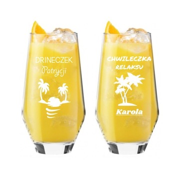 SZKLANKI do DRINKÓW KOKTAJLI z GRAWEREM 6szt. PREZENT URODZINY 18 20 30 40