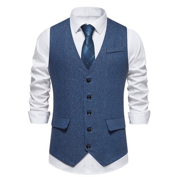 Men's Suit Vest Herringbone Single-breasted Blende