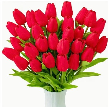 Tulipany Silikonowe Dekoracja Bukiet Sztucznych Kwiatów Jak Żywe 20 sztuk