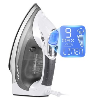Żelazko Parowe Ceramiczne Automatyczne LCD 2400W Baeutural