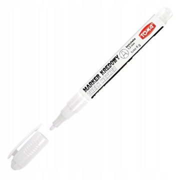 marker kredowy ścieralny do czarnych tablic 1,5 mm TOMA biały