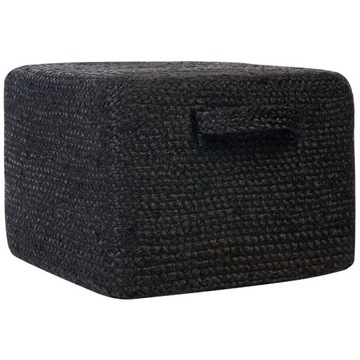 Puf z juty 45 x 45 x 30 cm czarny DHADAR Lumarko!