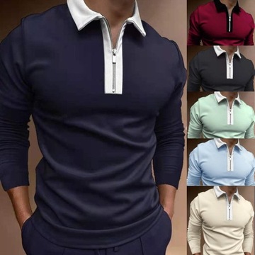 Nowoczesna Męska Koszulka Polo W Jednolitym Kolorze Z 3D Nadrukiem