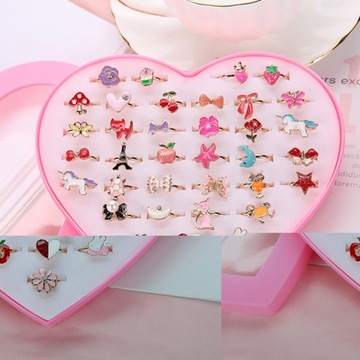 KORALIKI PIERŚCIONKI dla dzieci różne wzory wielu odmian narodowych | 36 szt.