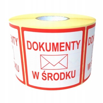 100 SZT ETYKIETY NAKLEJKI DOKUMENTY W ŚRODKU