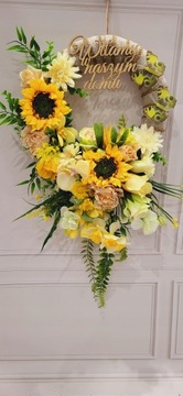 ВЕНОК ДВЕРНОЙ ВЕНОК НА СТЕНУ ИСКУССТВЕННЫЕ ЦВЕТЫ