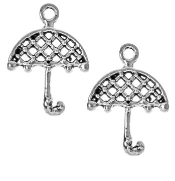 ZAWIESZKI CHARMS AŻUROWE PARASOLKI 8szt 22mm