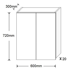 2D ВЕРХНИЙ ПОДВЕСНОЙ КУХОННЫЙ ШКАФ 60см МАТОВЫЙ БЕЛЫЙ С БЕСШУМНЫМ ЗАКРЫВАНИЕМ