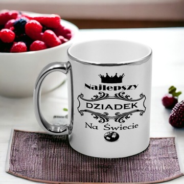 Серебряная кружка с печатной графикой, подарок, День Дедушки, разные дизайны, Дедушка