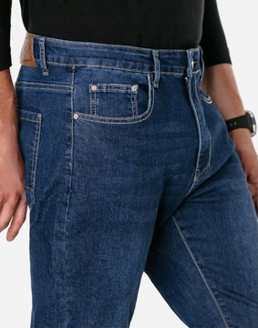 Klasyczne Spodnie Męskie Jeansy Granatowe Texasy Dżinsy 5608 W44 L32