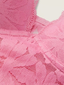 Koronkowa braletka top bez fiszbin Victoria's Secret PINK różowa XS