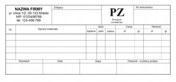 PZ Przyjęcie materiałów z zewnątrz DL + DANE LOGO