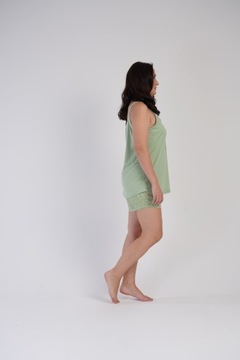 Piżama Damska Vienetta bawełna na ramiączka krótkie spodnie szorty 4XL 48