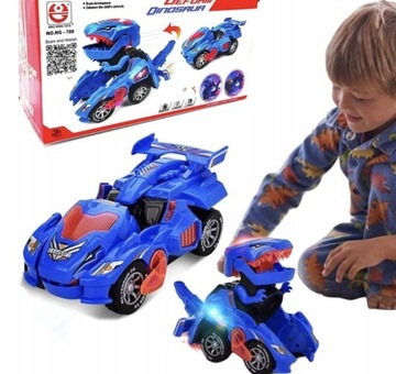 Автомобиль-динозавр 2 В 1 со светодиодным звуком, играющим в динозавров