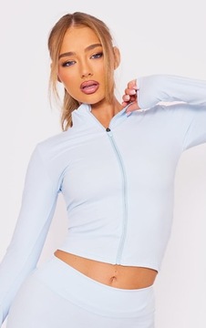 PRETTYLITTLETHING GRANATOWA BLUZKA ZAMEK 40 1EJF