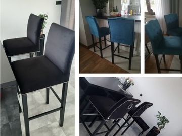 HOKER KRZESŁO BAROWE Z KOŁATKĄ PIKOWANE PIKOWANY