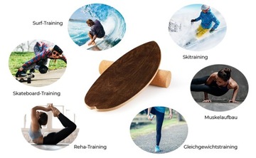 Балансировочная доска HITIK Trickboard + ролик с пробкой 9,8 см