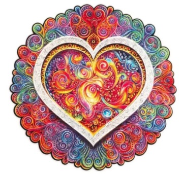 PUZZLE DREWNIANE MANDALA ŚWIADOMA MIŁOŚĆ