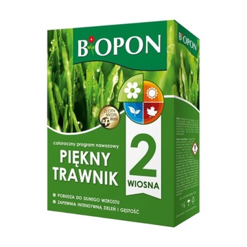 BIOPON NAWÓZ DO TRAWY PIĘKNY TRAWNIK WIOSNA GRANULAT 2KG POBUDZAJĄCY WZROST