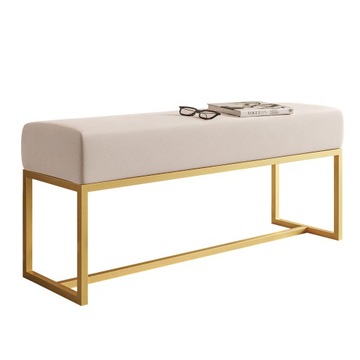 Ławka tapicerowana CANDY GOLD złoty stelaż 90 cm