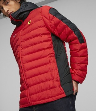 Kurtka męska PUMA FERRARI RACE ECO LITE DOWN JACKET SF pikowana kaptur L