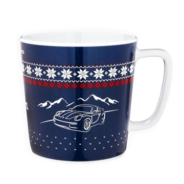 FILIŻANKA ŚWIĄTECZNA NIEBIESKIA KUBEK XMAS PORSCHE