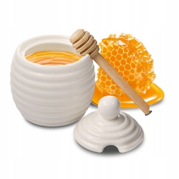 POJEMNIK DO MIODU NA MIÓD PORCELANOWY + NABIERAK 250ML REGULAR