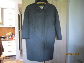 MANGO nowy płaszcz hand made oversize wełna