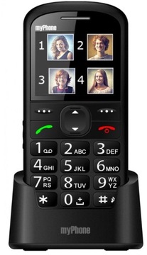 Telefon komórkowy dla seniora myPhone Halo 2 Czarny SOS stacja ładująca