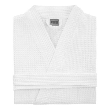 Biały Szlafrok Hotelowy Kimono GOFER S/M