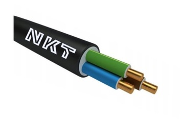 KABEL ZIEMNY PRZEWÓD YKY 3x4 POLSKI 0,6/1KV CZARNY NKT 1m