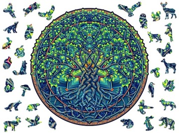 Puzzle Drewniane Premium 3D dla dorosłych Mandala Drzewo Życia UL