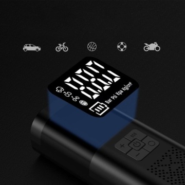 МИНИ-ЭЛЕКТРИЧЕСКИЙ ВЕЛОСИПЕДНЫЙ НАСОС С ЦИФРОВЫМ ДИСПЛЕЕМ, POWERBANK, 12 В
