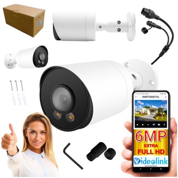KAMERA ZEWNETRZNA IP 6MP POE LED ONVIF VIDEOLINK