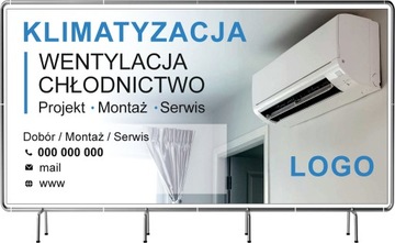 BANER REKLAMOWY 130x80cm KLIMATYZACJA WENTYLACJA projekt gratis RÓŻNE WZORY